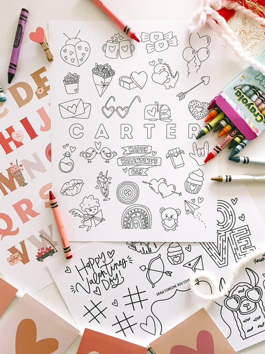 Custom VALENTINE Name Coloring Page