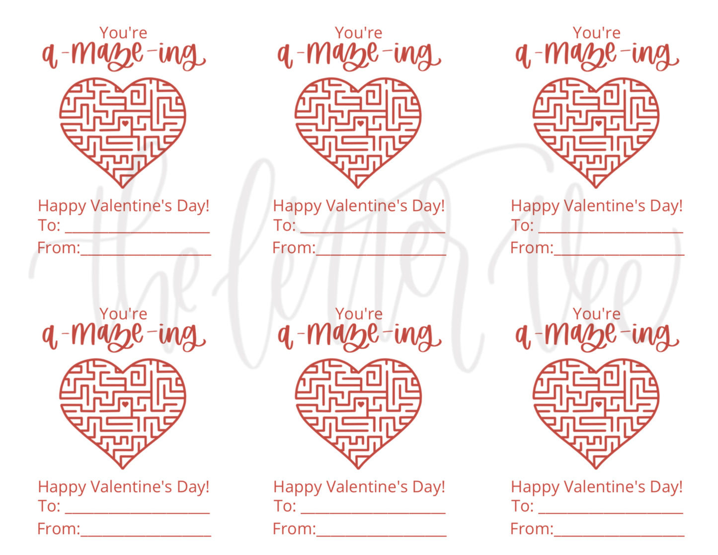 You're a-MAZE-ing | Printable Valentine