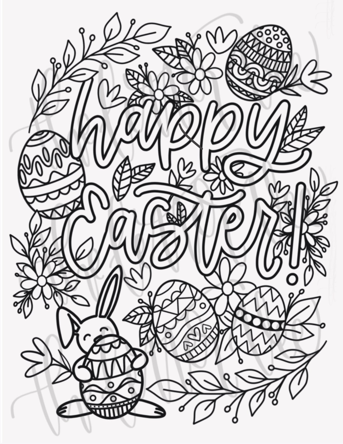 Happy Easter Coloring Sheet | FREE