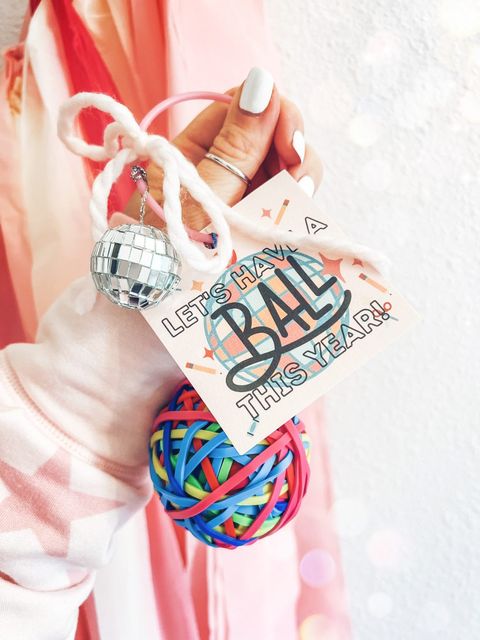 Let's have a ball this year | Printable tags