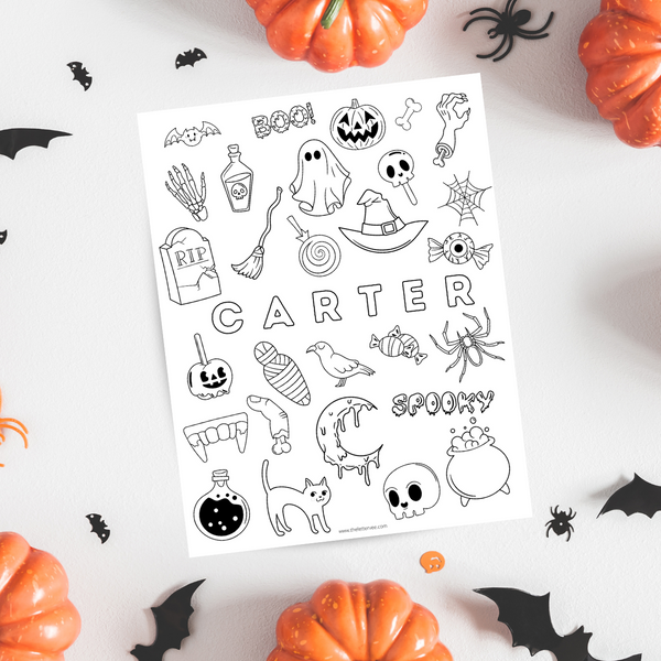 Custom HALLOWEEN Coloring Page – The Letter Vee